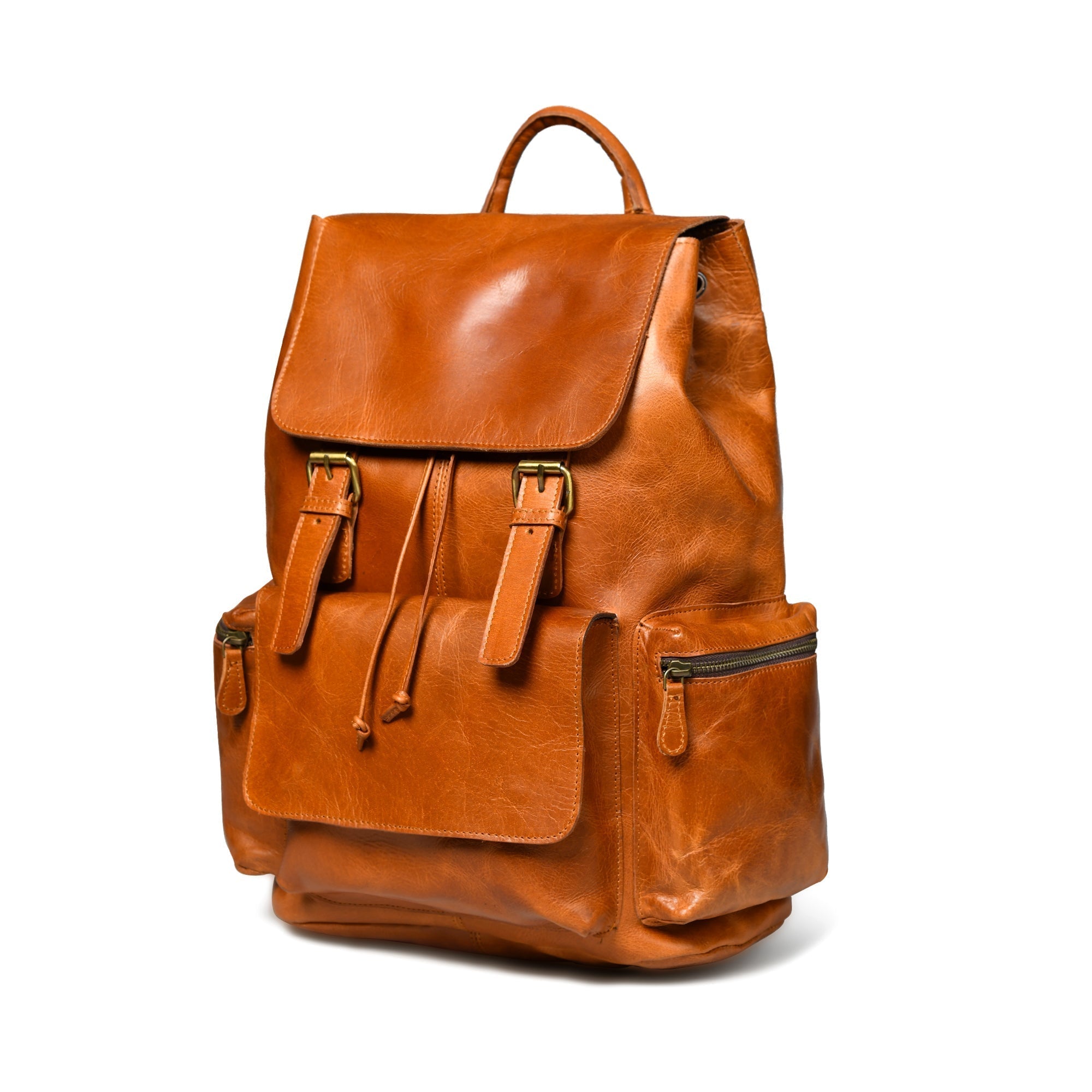 Vortex Leather Backpack: Tan Brown - Overture Gifts