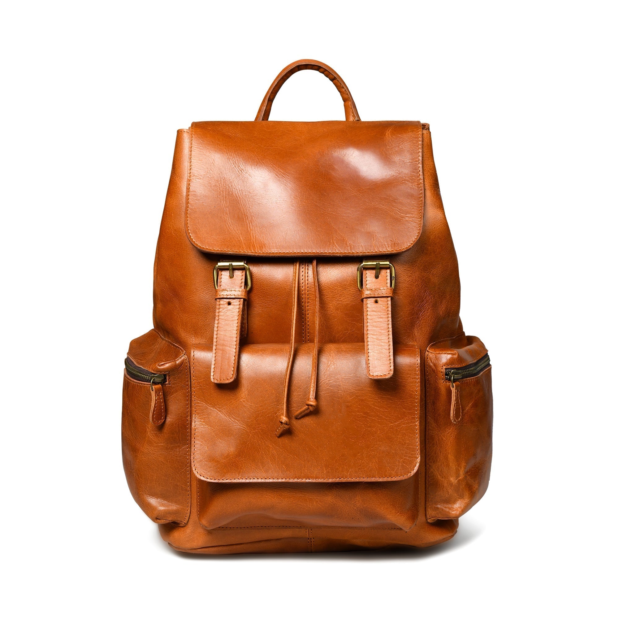 Vortex Leather Backpack: Tan Brown - Overture Gifts