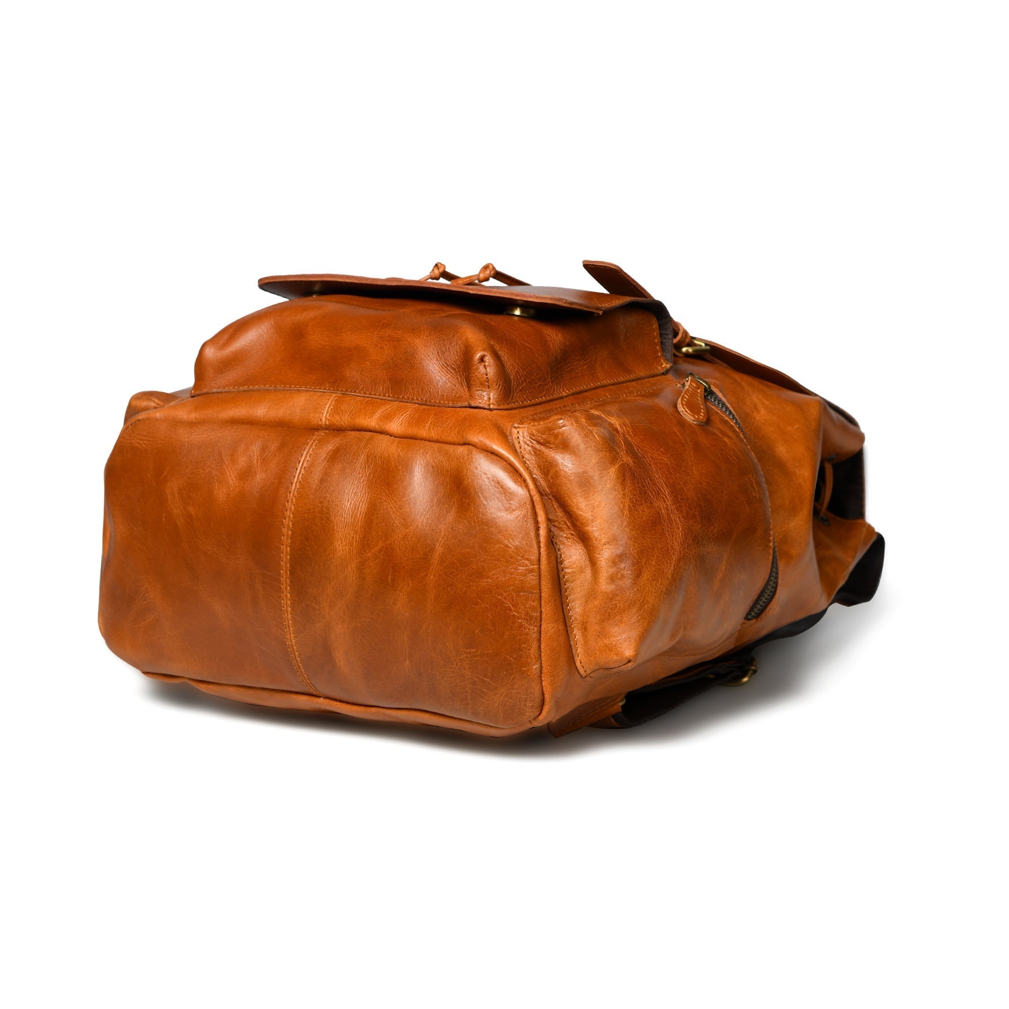 Vortex Leather Backpack: Tan Brown - Overture Gifts
