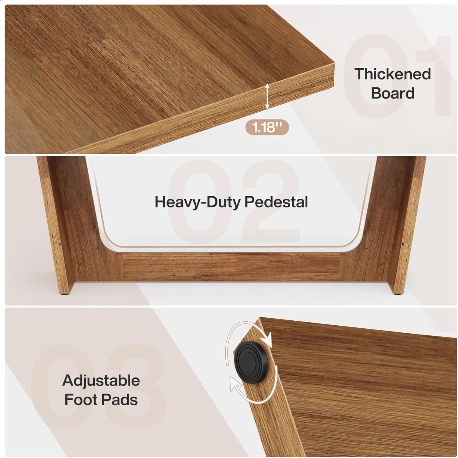 Walnut 70 Inch Executive Desk For Home Office Workspace - Overture Gifts