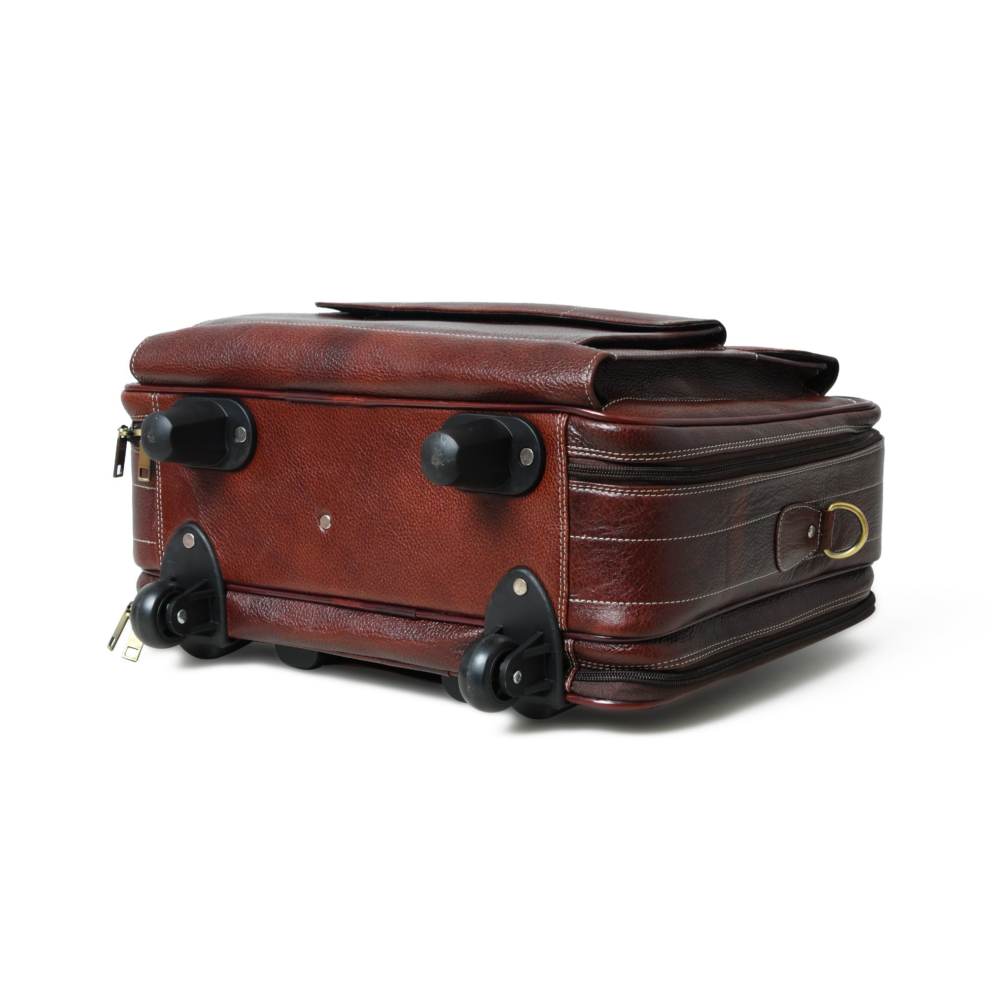 Wanderer Leather Trolly Suitcase Bag - Overture Gifts