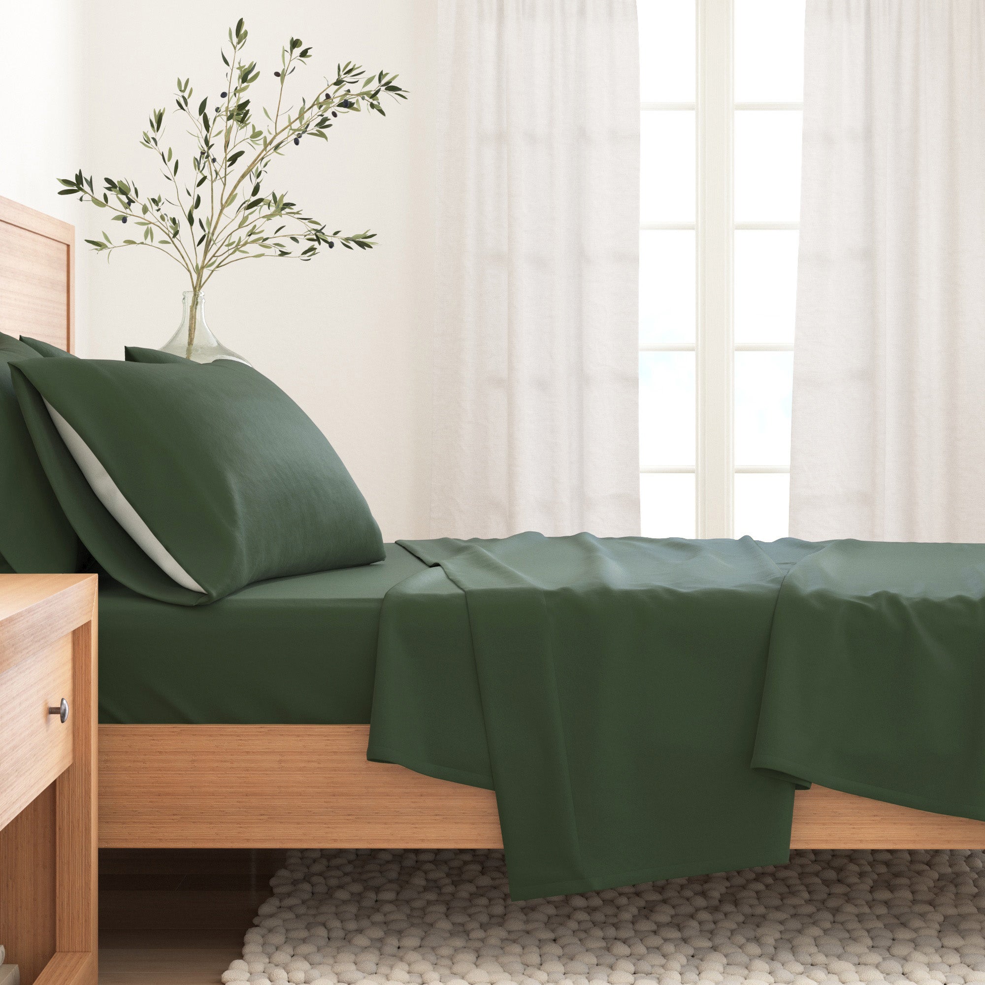 Cotton Solid Flannel Sheet - Nordic Collection