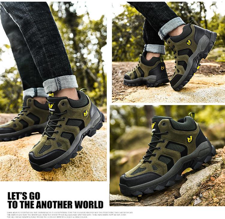 Winter Ankle Boots Mens Snow Warm Fur Leather Hiking Boots Outdoor Hunting Men's Work Warm Hiking Boots High Top Winter Outdoor Walking Lace Up Anti-Slip Breathable Ankle Booties For Mens - Overture Gifts