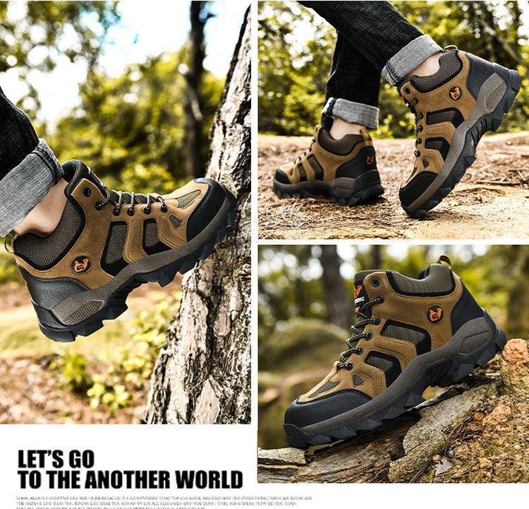 Winter Ankle Boots Mens Snow Warm Fur Leather Hiking Boots Outdoor Hunting Men's Work Warm Hiking Boots High Top Winter Outdoor Walking Lace Up Anti-Slip Breathable Ankle Booties For Mens - Overture Gifts