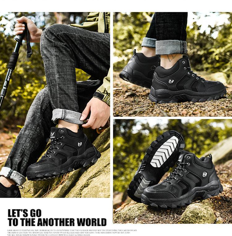 Winter Ankle Boots Mens Snow Warm Fur Leather Hiking Boots Outdoor Hunting Men's Work Warm Hiking Boots High Top Winter Outdoor Walking Lace Up Anti-Slip Breathable Ankle Booties For Mens - Overture Gifts