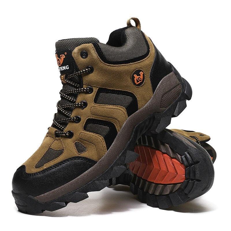 Winter Ankle Boots Mens Snow Warm Fur Leather Hiking Boots Outdoor Hunting Men's Work Warm Hiking Boots High Top Winter Outdoor Walking Lace Up Anti-Slip Breathable Ankle Booties For Mens - Overture Gifts