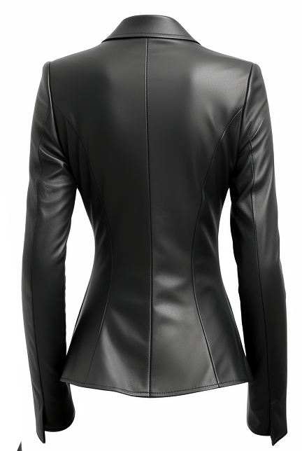 Women’s Black Leather Slim Fit Coat