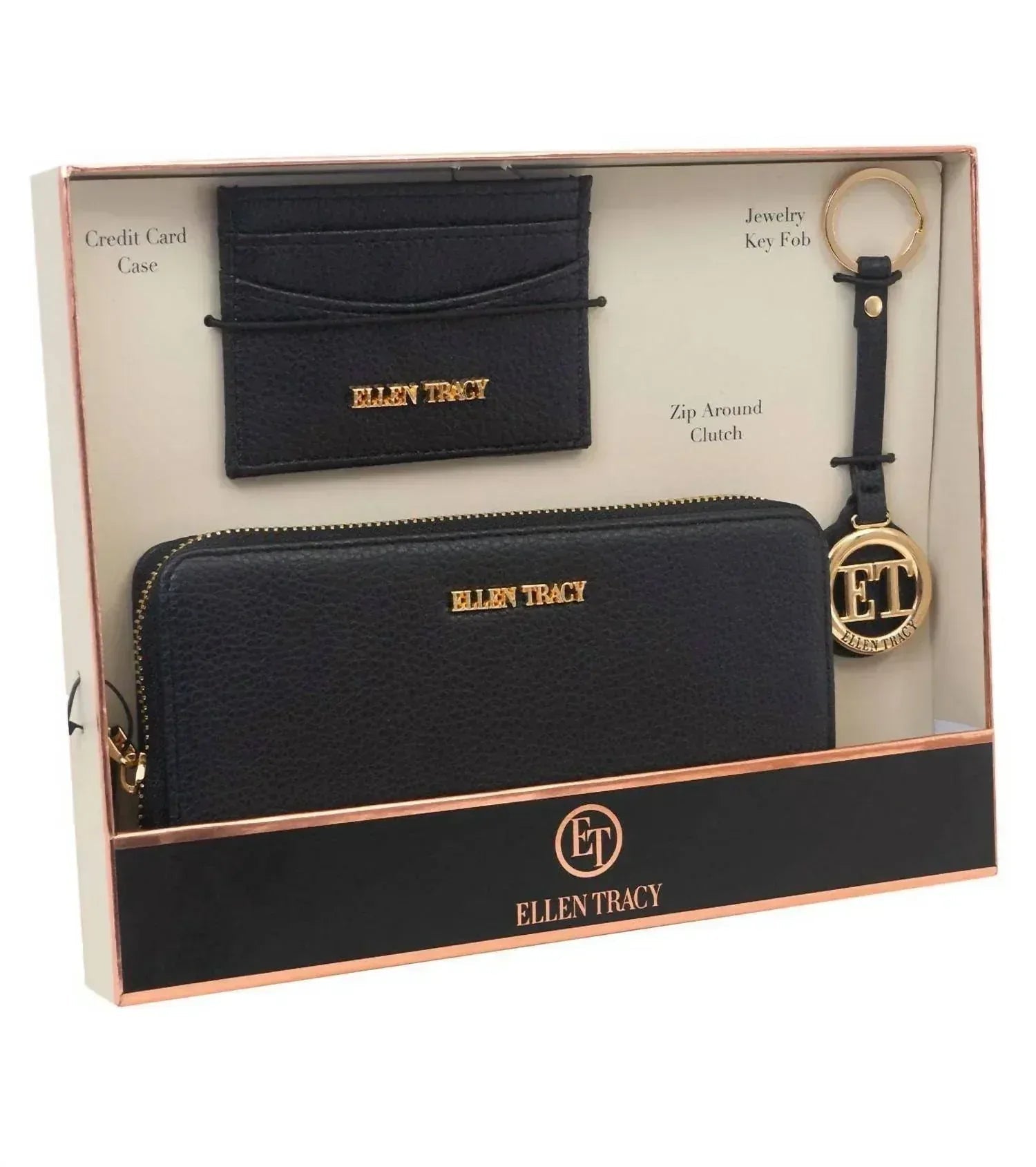 Women's 3 Piece Wallet, Id Card Case, & Key Fob Boxed Gift Set - Overture Gifts