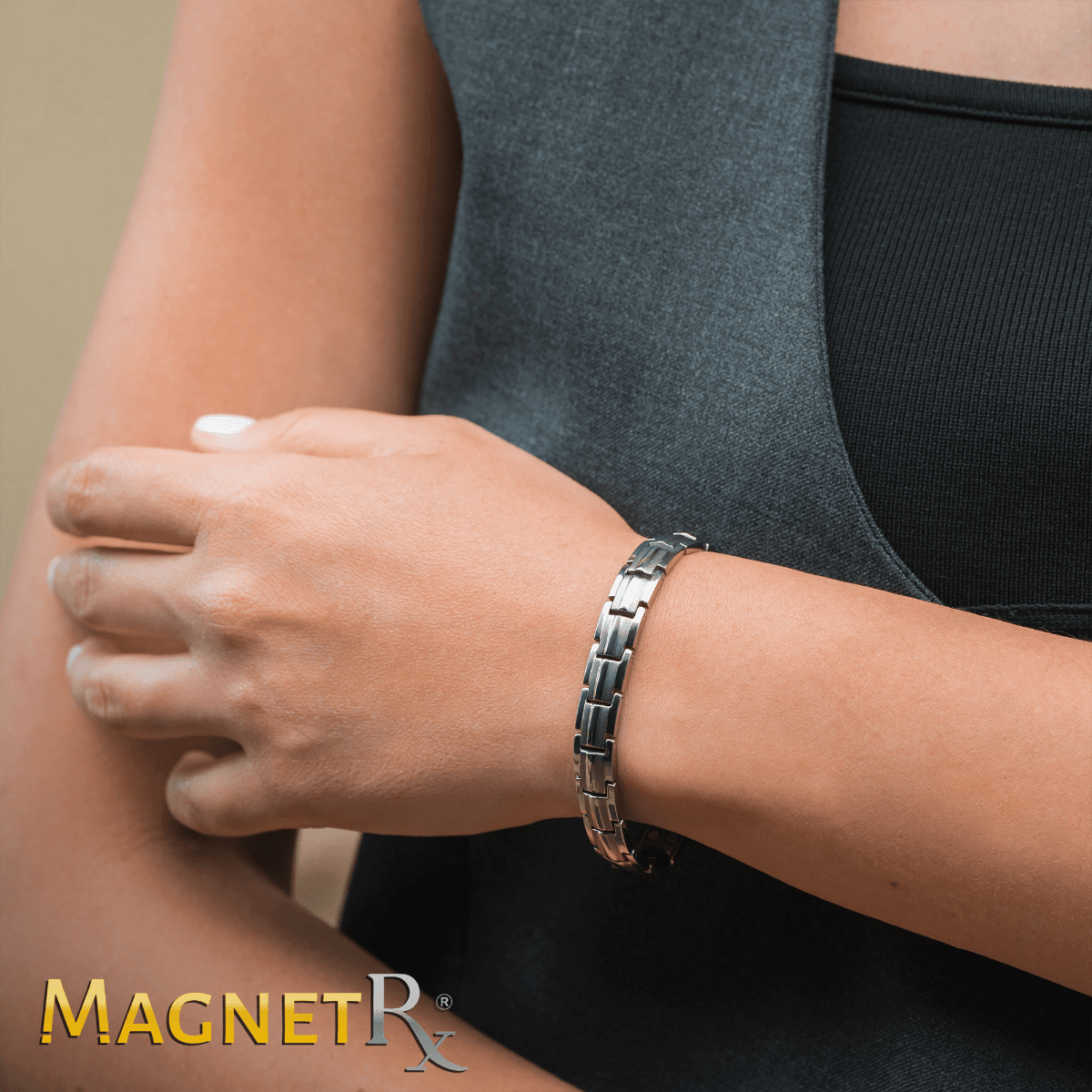 Women's Ultra Strength Silver Titanium Magnetic Therapy Bracelet - Overture Gifts