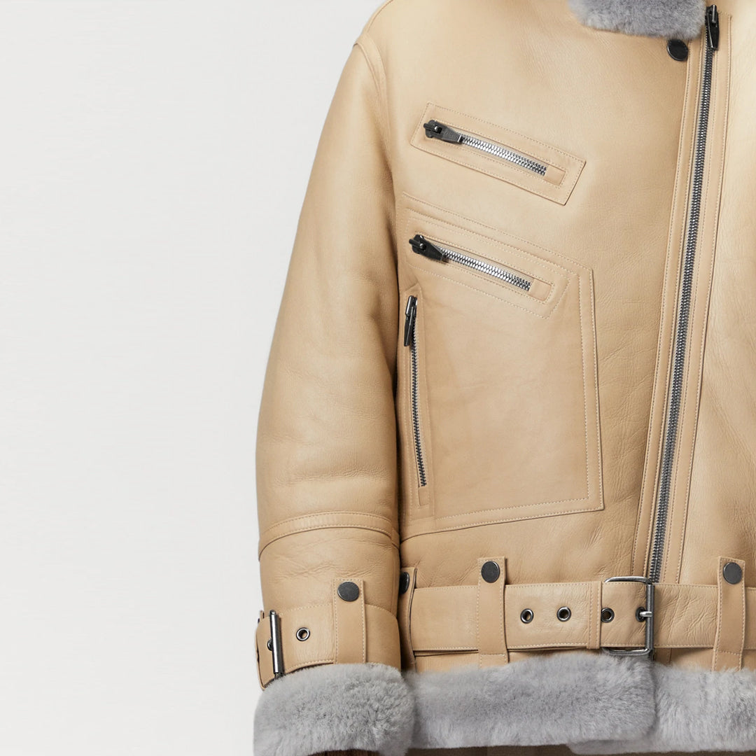 Women’s Shearling Aviator Leather Jacket