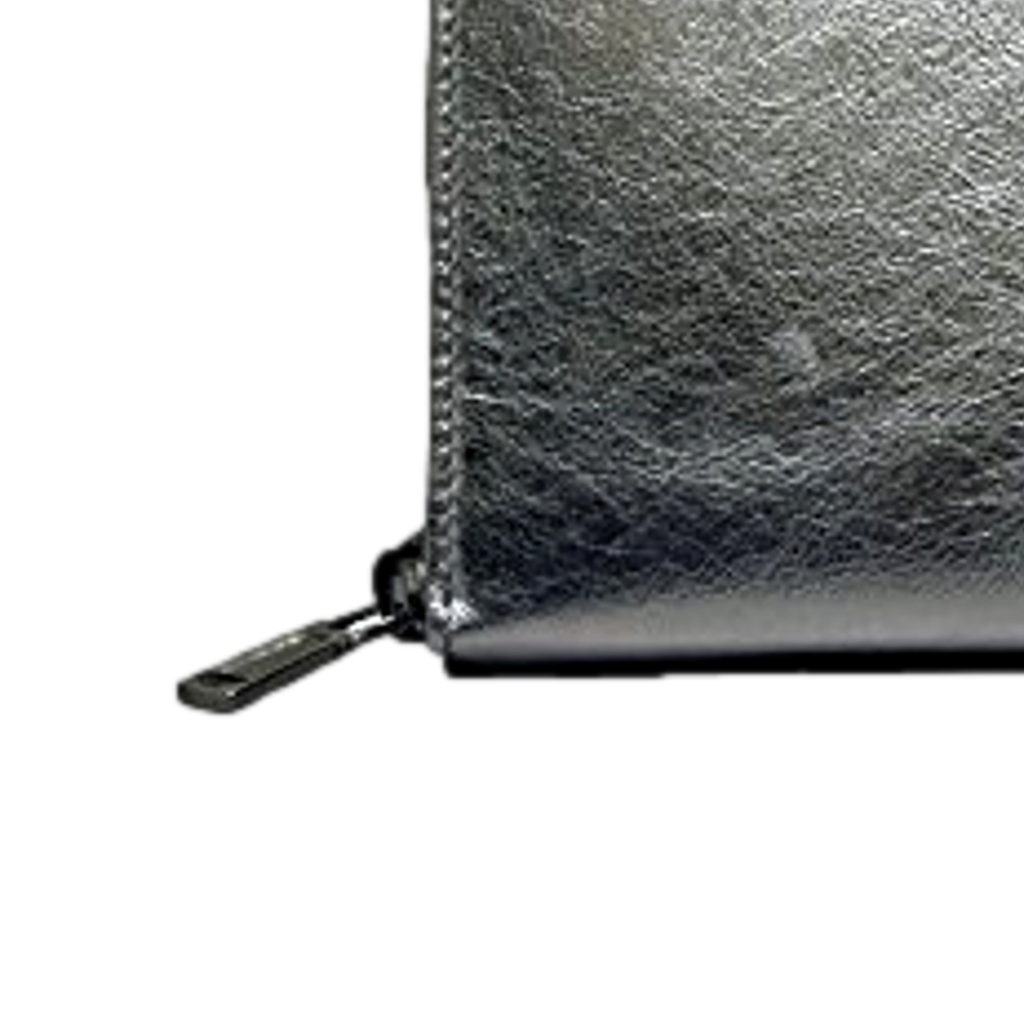 Saint Laurent YSL Belle Du Jour Silver Leather Zip-Around Wallet