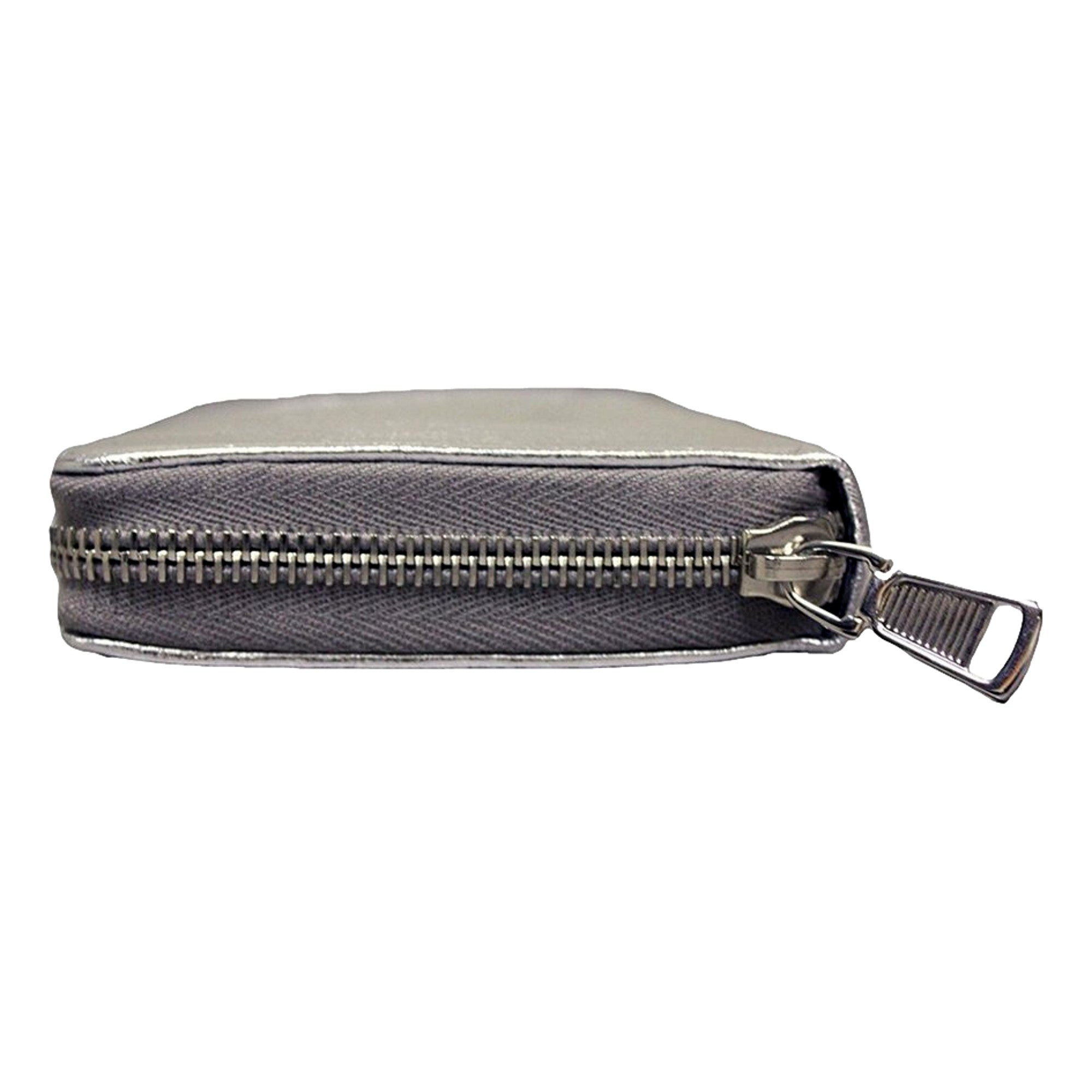 Saint Laurent YSL Belle Du Jour Silver Leather Zip-Around Wallet