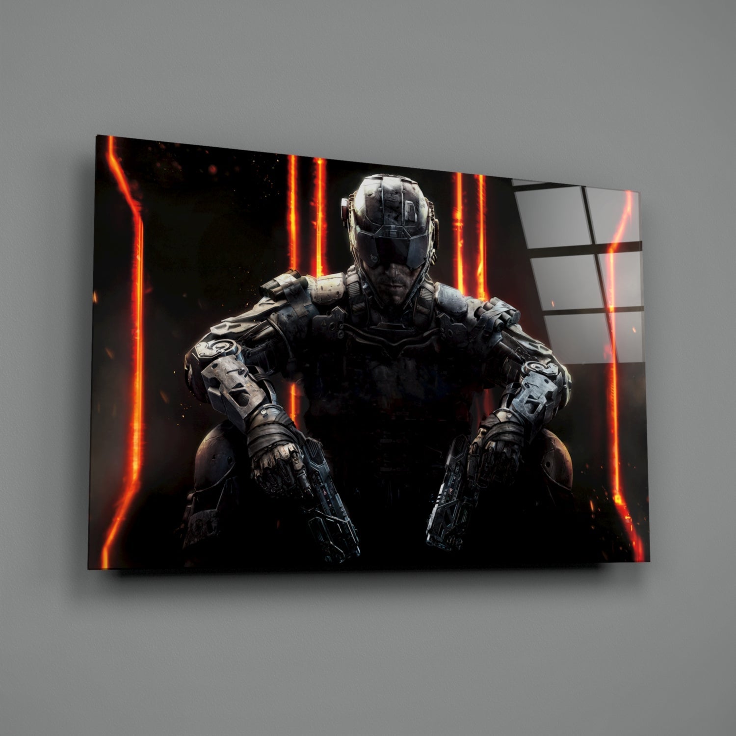 Tactical Soldier Squad Glass Wall Art