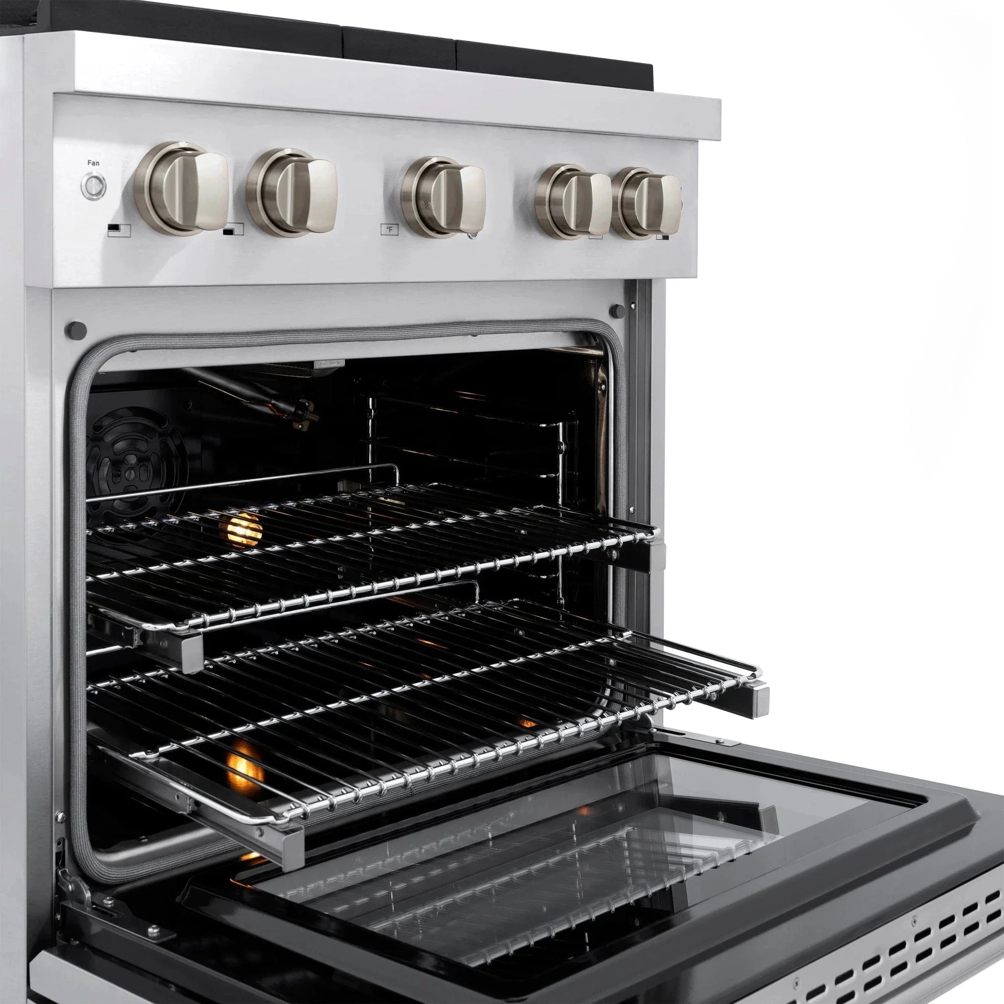 ZLINE 30 in. 4.2 cu. ft. 4 Burner Gas Range with Convection Gas Oven in Stainless Steel, SGR30